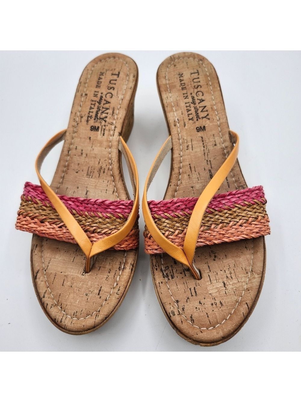 Tuscany Made In Italy Multicolor Wedge Sandals Sz 9M